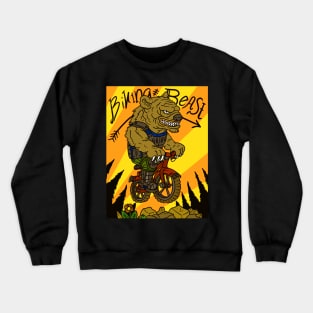 biking bear. mountain biker beast. action sports. Crewneck Sweatshirt